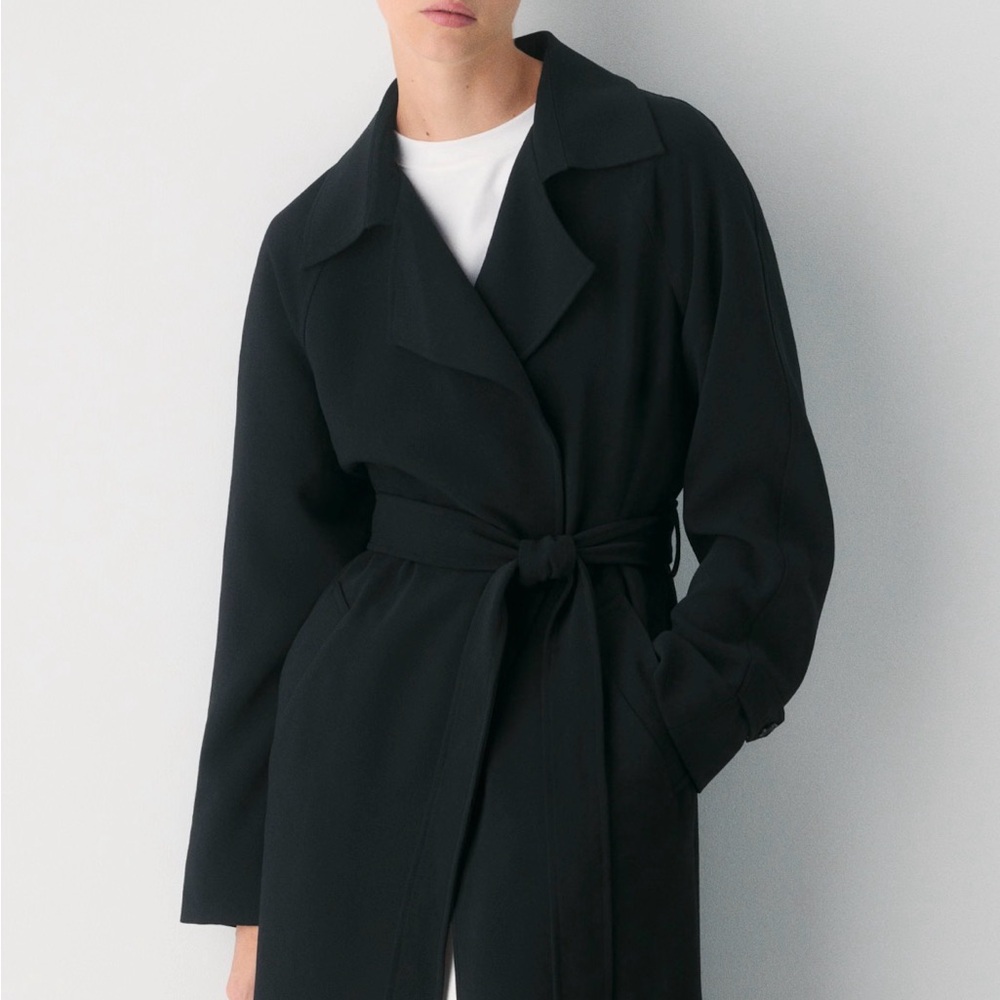 Aritzia The Splendor Trench Coat Black Size Small